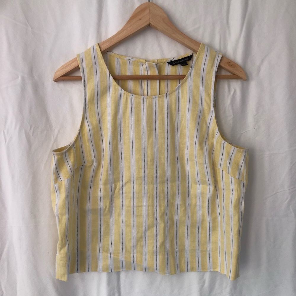 Yellow Striped Banana Republic Shell Tank